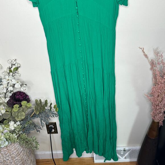 UNE PIECE Floaty Sleeve Button Front Maxi Dress Kelly Green Sz 16 {FF18} - Picture 3 of 7